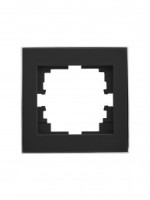 Lezard RAIN рамка СУ  1 мест. горизонт. с вст. цв. черный бархат+ хром 703-4225-146