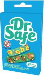 Лейкопластырь №20 ANIMAL-Детский бактерицидный, 20шт в уп DR.SAFE