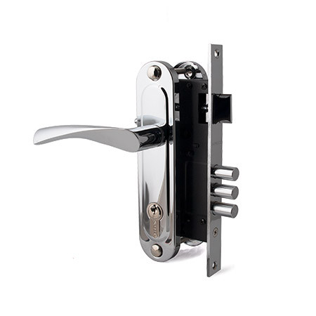 Замок врез 1523 Apecs (мат. хром) с ручками (3 ригеля)  \20