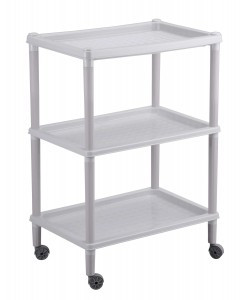 Этажерка 3 полки (42*29*61см) Флавия, пластик, светло-серый 431241030 Бытпласт
