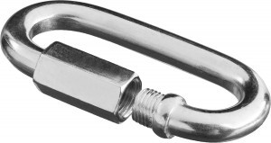 Карабин ЗУБР винтовой с муфтой, оцинкованный, 5мм, ТФ5, 35 шт