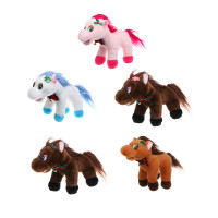 СНОУ БУМ Мягкий сувенир Лошадка 20x24x9 см, полиэстер, 4 дизайна