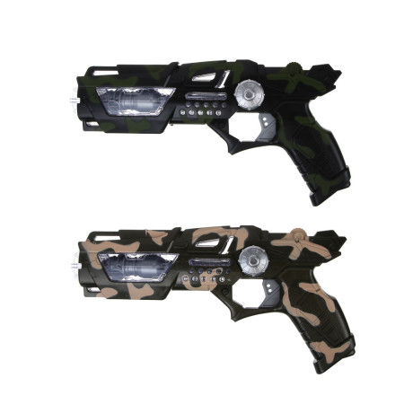 ИГРОЛЕНД Пистолет "Ночной штурм", свет, звук, вибрация, 3хАА, HIPS, 18х3,5х34 см , 2 дизайна