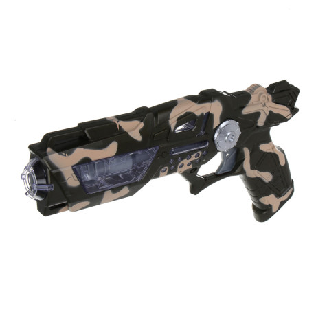 ИГРОЛЕНД Пистолет "Ночной штурм", свет, звук, вибрация, 3хАА, HIPS, 18х3,5х34 см , 2 дизайна