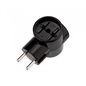 REXANT разветвитель (тройник) РЕТРО 3роз., 10А, черный (карболит) 11-1082