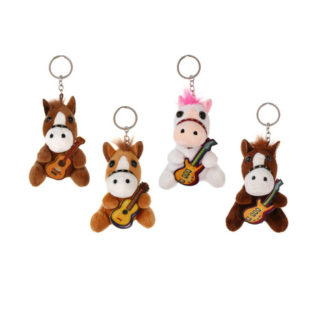 СНОУ БУМ Сувенир мягкий в виде лошадки с гитарой 11x6x7 см, полиэстер, 4 дизайна