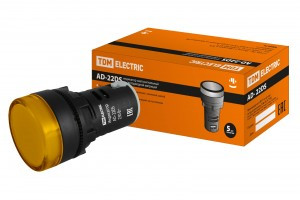 TDM лампа AD-22DS(LED) матрица d22мм желт. 230В (10!) SQ0702-0003