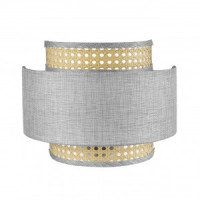 LUMION 8043/1W MODERNI LN25 черн./серый/беж., мет./текстиль/ротанг Бра Е27 60W 220V LAUNA