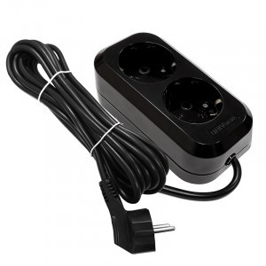 UNIVersal сет. удлинитель ПВС 3х1 2роз. 3м 13А черный земля (корпус ABS) E-302 2176