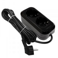 UNIVersal сет. удлинитель ПВС 3х1 2роз. 3м 13А черный земля (корпус ABS) E-302 2176