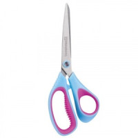 Ножницы BRAUBERG "Extra 3D", 190 мм, ассиметричные, ребристые рез. вставки, бирюзово-фиол. 236452