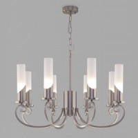 EUROSVET Люстра 8x 60W E14 686х686х110 металл никель/белый Banci  60117/8