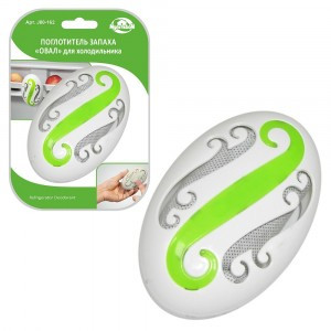 Поглотитель запаха д/холодил."Овал", 11,5*7см (кратность 5шт!!!), пласт,бамб.уголь J80-162 Мультидом