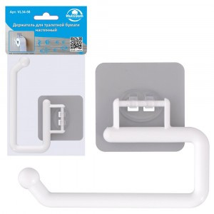 Держатель д/туалет.бумаги настенный, 15*9см (кратность 6шт!!!) пластик VL34-58 Мультидом