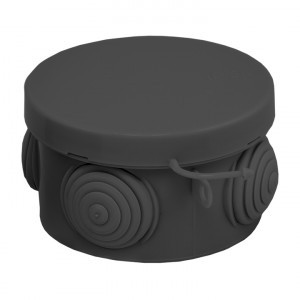 EKF Коробка распаячная КМР-040-038 с крышкой (65х40) 4 мембр. ввода IP54 черная plc-kmr-040-038-b