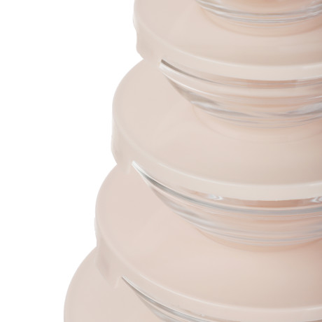 MILLIMI Набор салатников с крышкой 5 шт: 900/ 500/350/200/130 мл, стекло, пластик, бежевый
