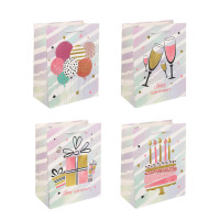 Пакет подарочный тм Fntastic M 18x23x10см, бумага, 4 дизайна, арт.5