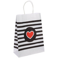 Пакет подарочный с кручеными ручками L 24x10,5x32 см, "Сердце"