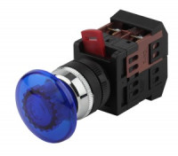 ЭРА AEА-22 кнопка управления "Грибок" синий d22мм 1з+1р