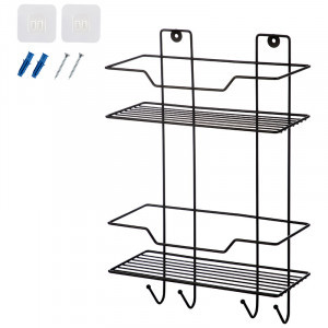 Полка 2-х ярусная с крючками Ripiani 25*11*38см, полим.покрытие, 109121 Рыжий кот