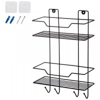 Полка 2-х ярусная с крючками Ripiani 25*11*38см, полим.покрытие, 109121 Рыжий кот