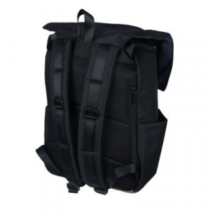 Рюкзак подростковый 45x30x17см, 1 отд. на завязке, 6 карм., 2 застежки, ПЭ под ткань/велюр, черный