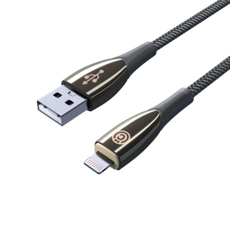 ВСЁГАЗИН Кабель для зарядки Сириус iP, 1м, 2.4А, Быстрая зарядка, штекер металл, серый