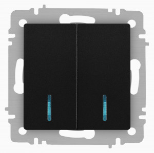 ЭРА Intro Accent мех. выкл. СУ 2 кл. (инд.) 10А 250В, антрацит 6-105-05