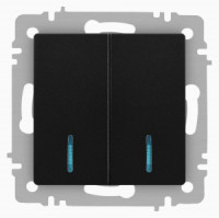 ЭРА Intro Accent мех. выкл. СУ 2 кл. (инд.) 10А 250В, антрацит 6-105-05