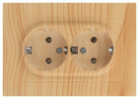 ЭРА Intro Accent мех. роз. СУ 2 мест. (земля), 16А 250В, сосна 6-205-11