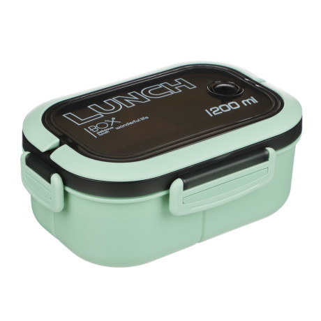 Ланч-бокс, 1200мл, со столовыми приборами (ложка вилка) РР