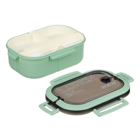 Ланч-бокс, 1200мл, со столовыми приборами (ложка вилка) РР