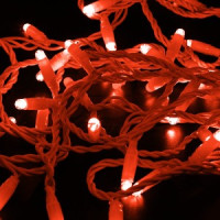 Гирлянда-нить ул. 100LED красн 10м, мерц. бел.ПВХ, без б/п (код677682) IP65 соед. 305-262 Neon Night
