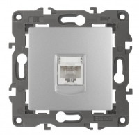 ЭРА 14 Elegance мех. роз. комп. СУ RJ45, алюминий 14-3107-03 автоклеммы 4094