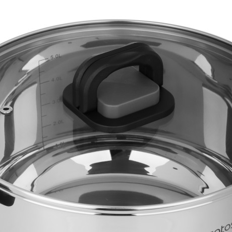 Кастрюля тм SATOSHI Манн 24х13,5см. 6,5л. со стекл. крышкой, индукция