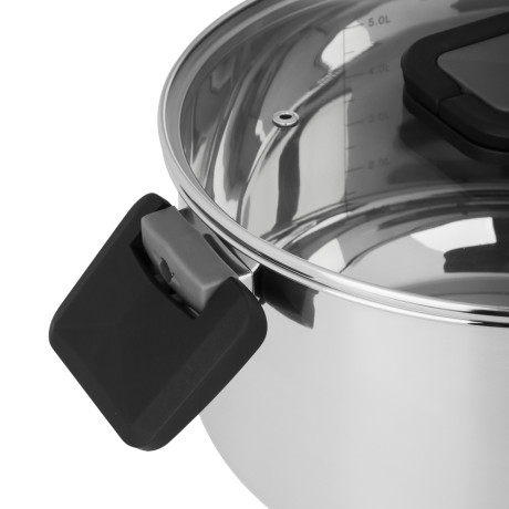 Кастрюля тм SATOSHI Манн 24х13,5см. 6,5л. со стекл. крышкой, индукция