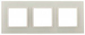 ЭРА 14 Elegance рамка СУ 3 мест.стекло, сл.кость+сл.к 14-5103-02 5411