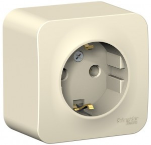 Systeme Electric BLANCA роз. ОУ 1 мест. 16А молоч. (пл.осн., земля) BLNRA010102 (12!)