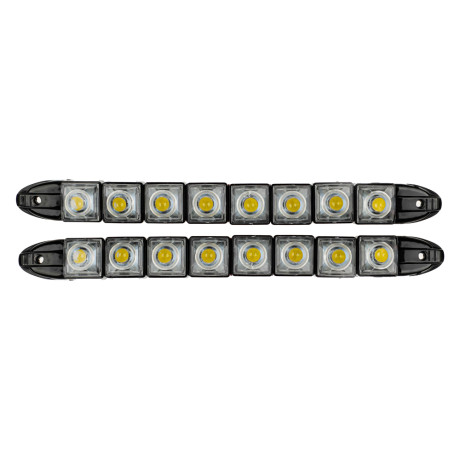 ЕРМАК Дневные ходовые огни, LED 8шт, гибкий пласт. корп., 220мм, 12V, белый, 2шт.