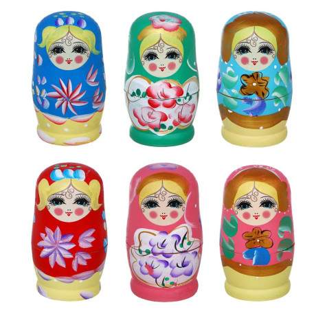 Матрешка 5шт., дерево, 11,5х5,5см, 5 дизайнов