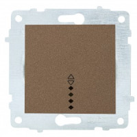 OVIVO мех. выкл. СУ 1 кл. 10А (проходной, инд.) мокка (ко всем рамкам) 600-000219-210