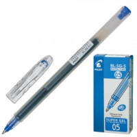 Ручка гел. PILOT "Super Gel", корпус проз. узел 0,5мм, линия 0,3мм, синяя, BL-SG-5 141842