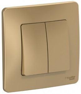 Systeme Electric BLANCA выкл. ОУ 2 кл. 10А титан (пл.осн., изол.пл.) BLNVA105014 (15!)