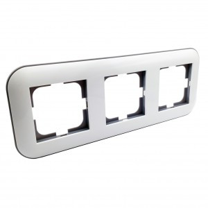 OVIVO Рамка СУ 3 мест. LOFT, белый/серый, 404-010003-227