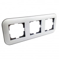 OVIVO Рамка СУ 3 мест. LOFT, белый/серый, 404-010003-227