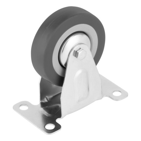 Колесо неповоротное D 75 мм, крепление  платформенное Сибртех