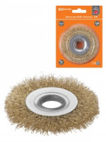 TDM Рубин щетка для УШМ плоская, 100мм, посадка d=22,2мм, латун.витая проволока d=0,3мм SQ1096-0211