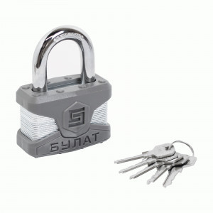 Замок навесной БУЛАТ ВС 0165 ПЛ стальной 5кл. d=11мм (24,6)