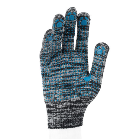 Перчатки х/б, меланж, ПВХ покрытие, "Точка", 10 класс