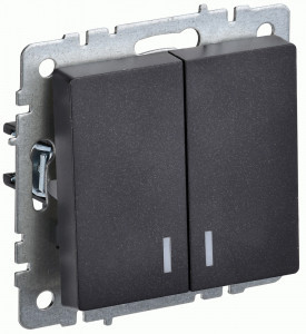 IEK BRITE мех. выкл. 2 кл. инд. 10А ВС10-2-1-БрЧ черн. BR-V20-1-10-K02